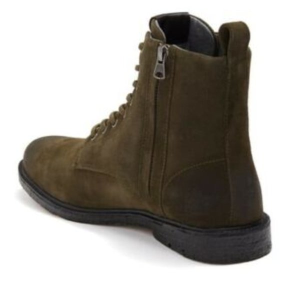 Men\'s NWT Blackstone Leather Mid Boot with Side Zip Closure.HUNTING GREEN, Sz 13